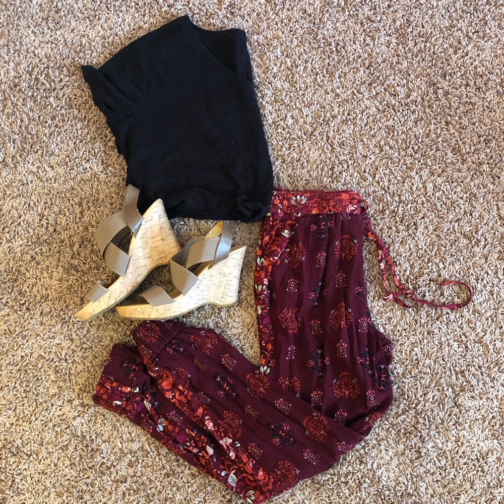 Tribal patterned jogger pants